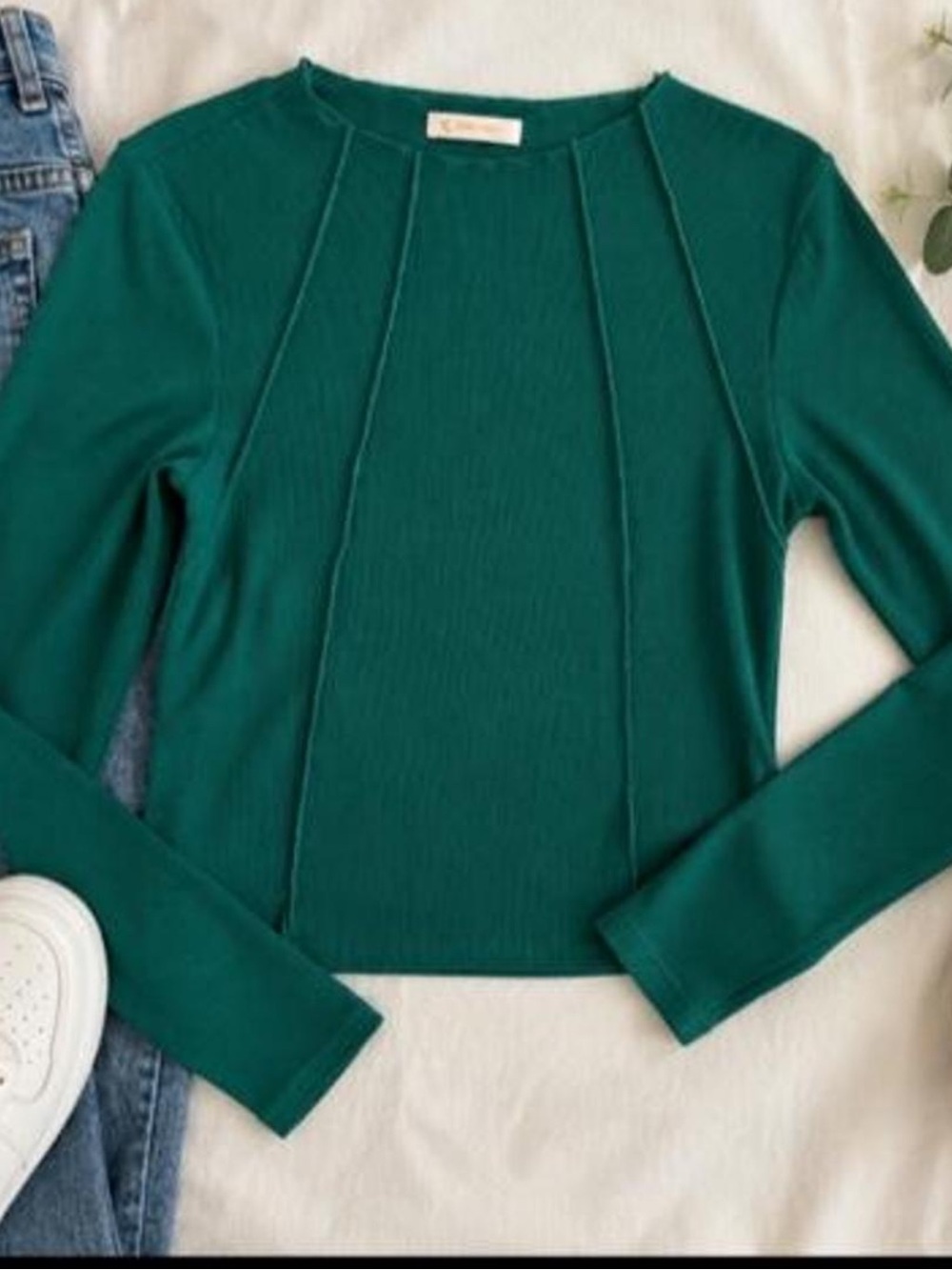 Kirundo Ribbed Long sleeve top Emerald Green Size Medium